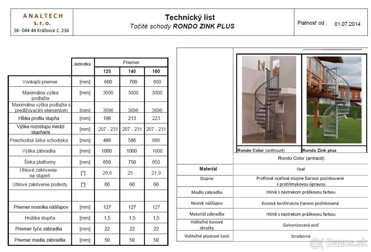 Exteriérové kovové točité pozinkované schody - 4