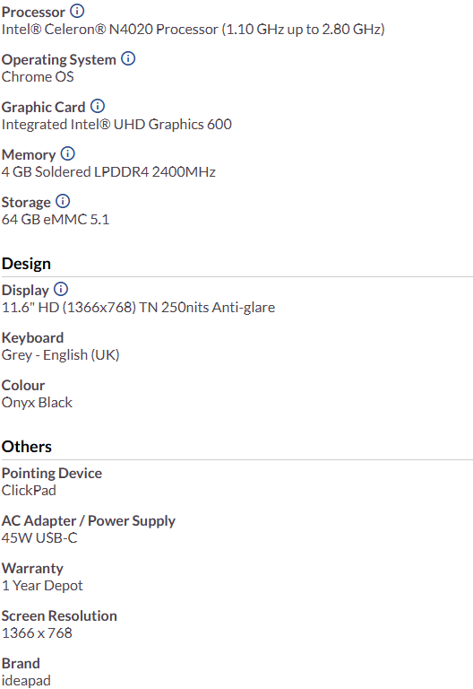IdeaPad 3 Chromebook 11 - Onyx Black - 4