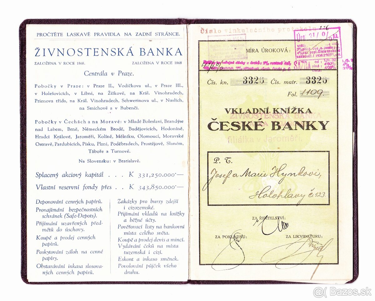 Staré československé dokumenty, krásný stav - 4