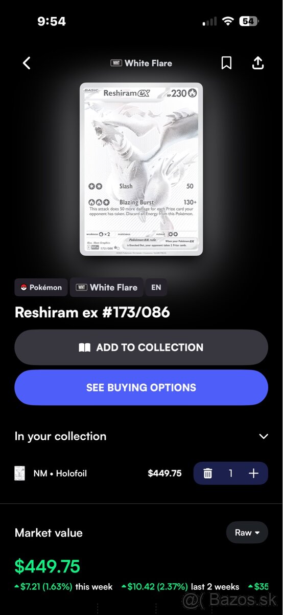Pokémon karta Reshiram ex - 4