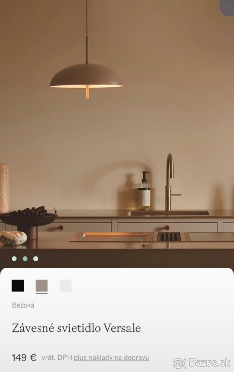 Nová Závesná lampa Versale 35 Elegantná, krémová - 4