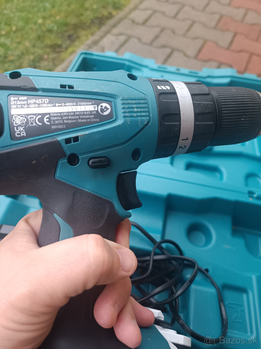 Makita HP457DWE akumulátorový vŕtací skrutkovač s príklepom - 4