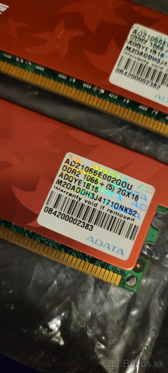 Predám pamäte 4GB DDR2 (2x2) A-DATA 1066Mhz - 4