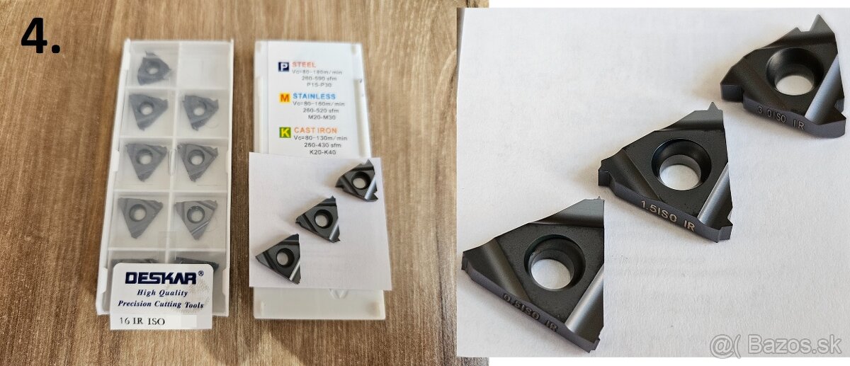 Závitové sústružnícke nože - vnútorné / stúpanie 0,5-3mm - 4