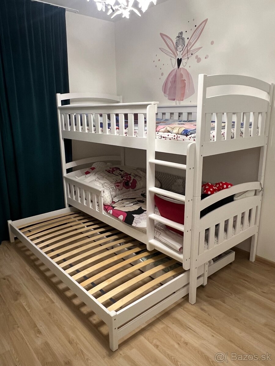 Poschodová posteľ s prísteľkou 90x200cm - 4