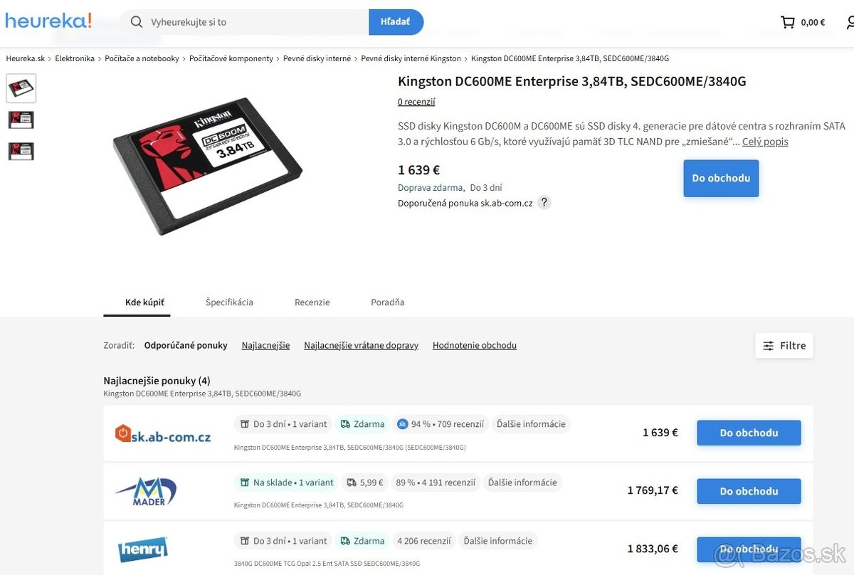2,5" Kingston DC600M Enterprise 1/2/4 TB - Extrémna životno - 4