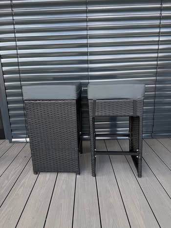 Záhradné ratanové barové stoličky - 4