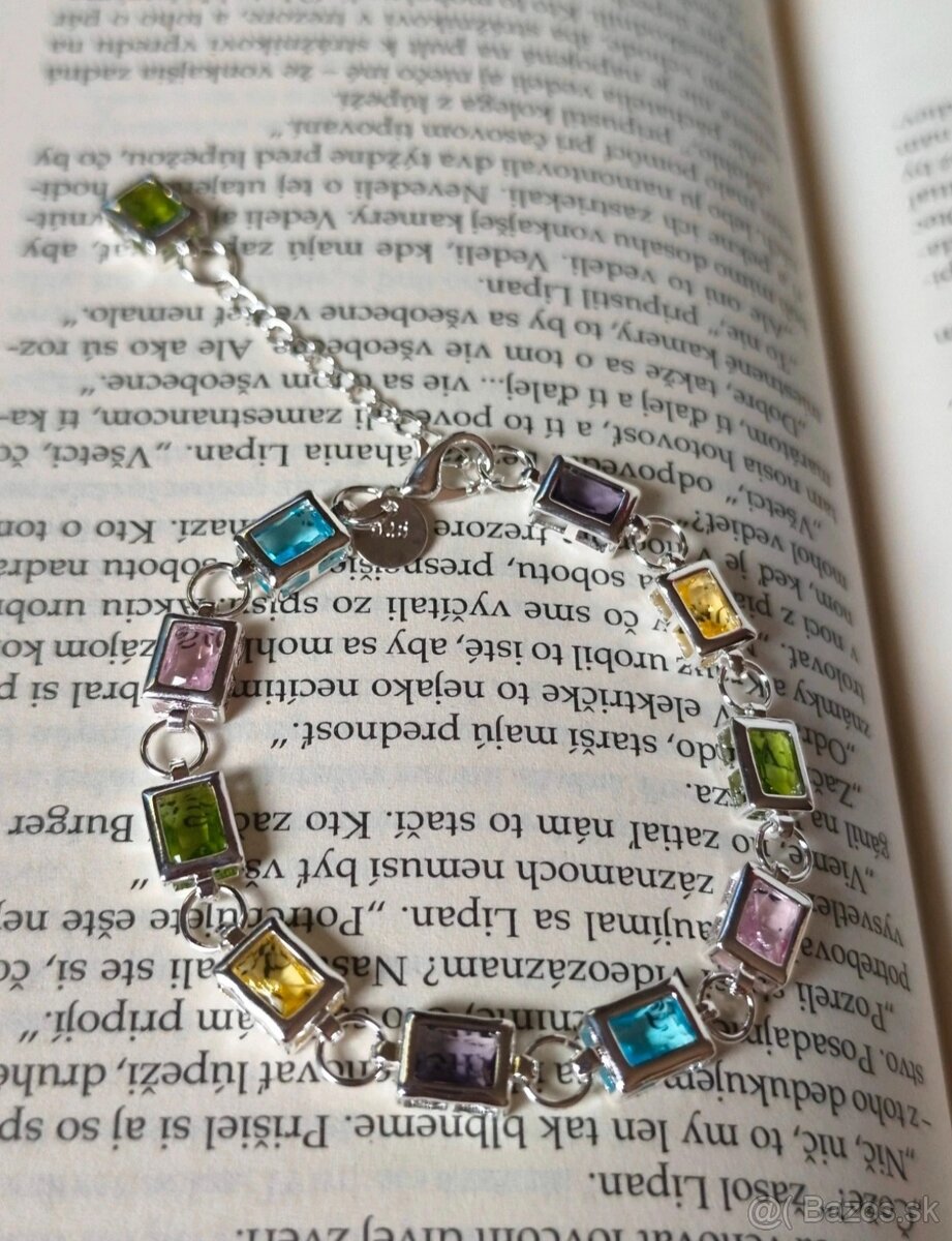 Náramok striebro 925 s kamienkami - 4