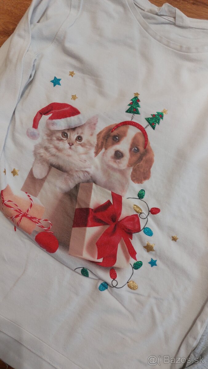 Predam vianocne tricka a nohavice v.140 - 4