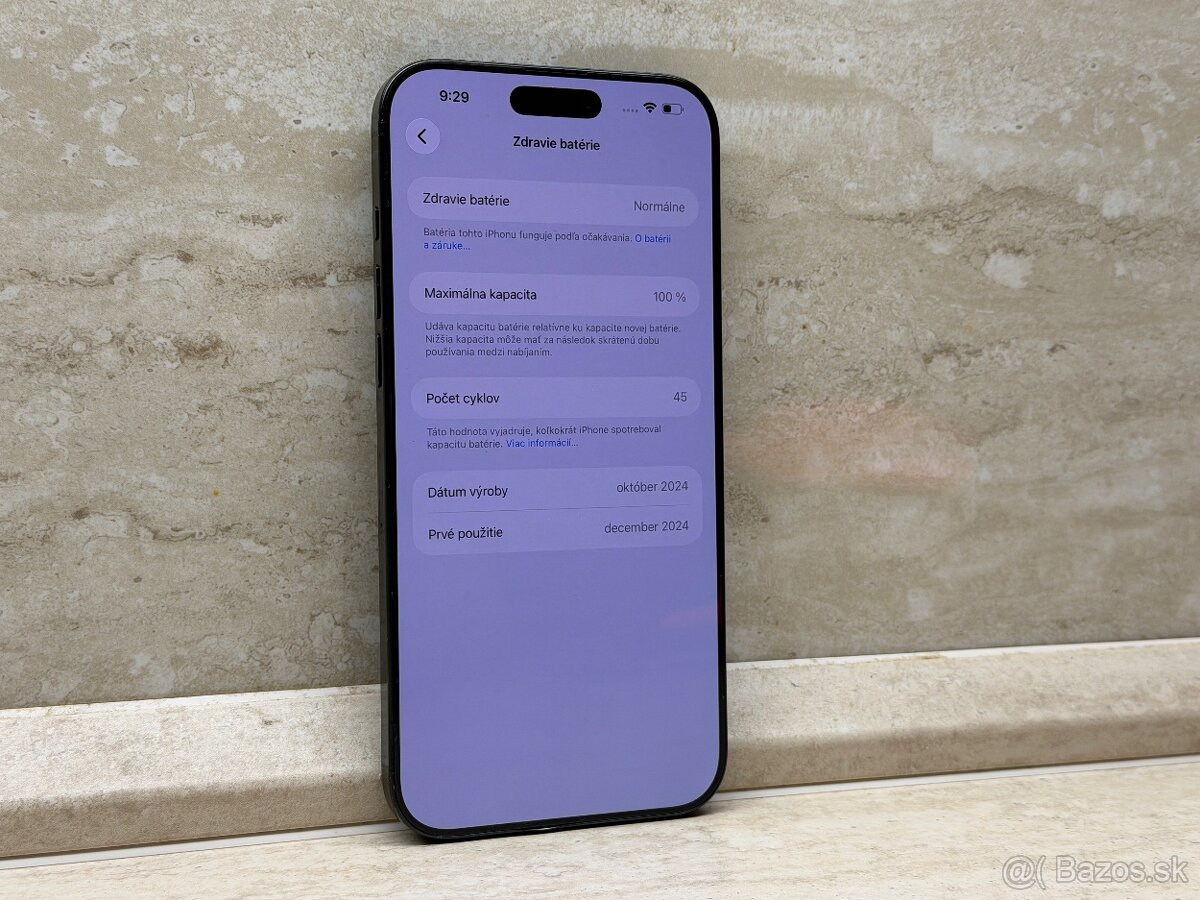 iPhone 16 Pro Max 256GB Black Titanium, 100%, 45 cyklov - 4