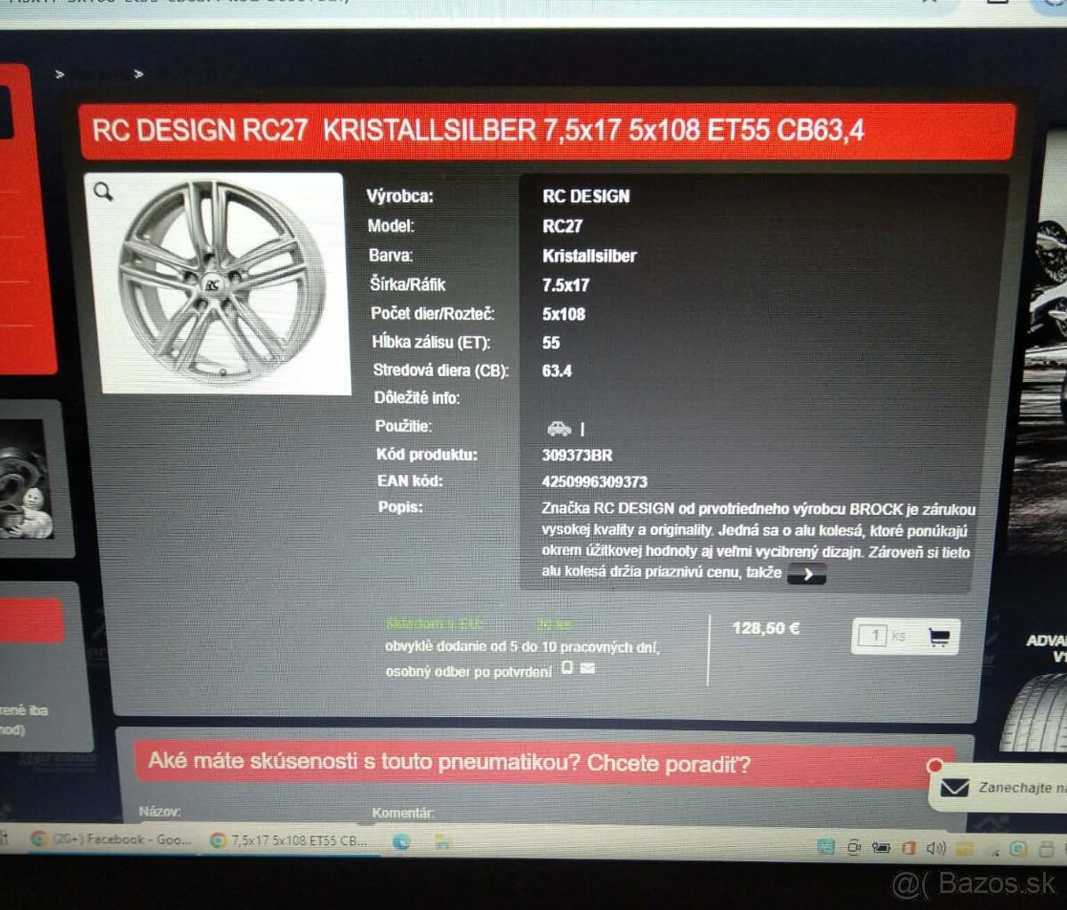 17" FORD KUGA + TPMS + letné pneu. - 4