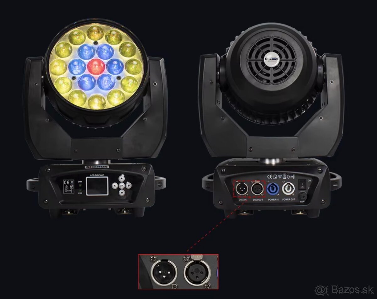 4x LED rotacne hlavy Zoom Wash - 4