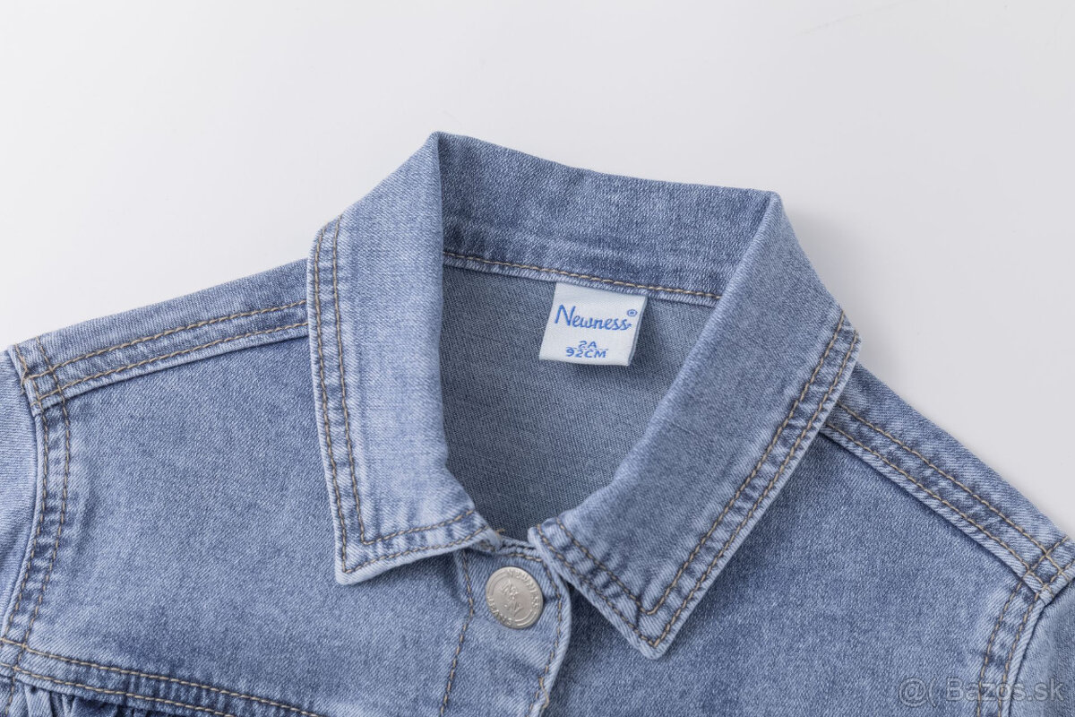 Dievčenská rifľová bunda s volánikmi – nová - 4