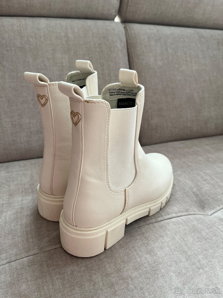 Dámske topánky Marco Tozzi, veľkosť 37, farba krémová/béžová - 4