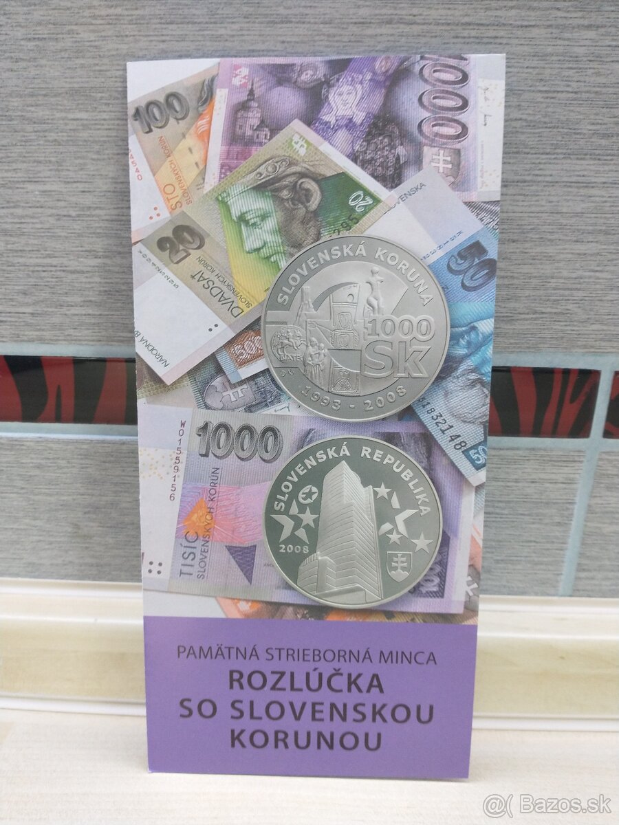 Strieborná minca 1000Sk 2008 drevo, 200Sk 1994 proof - 4
