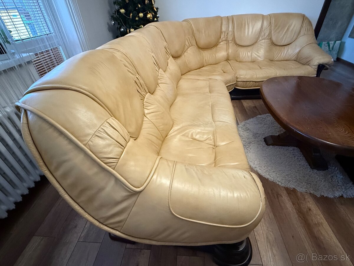 Celokožená rohová sedačka - 4