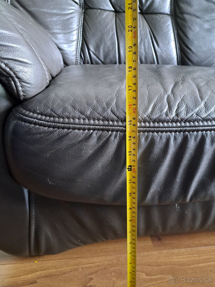 Kožená sedačka kanapa + fotelky - 4