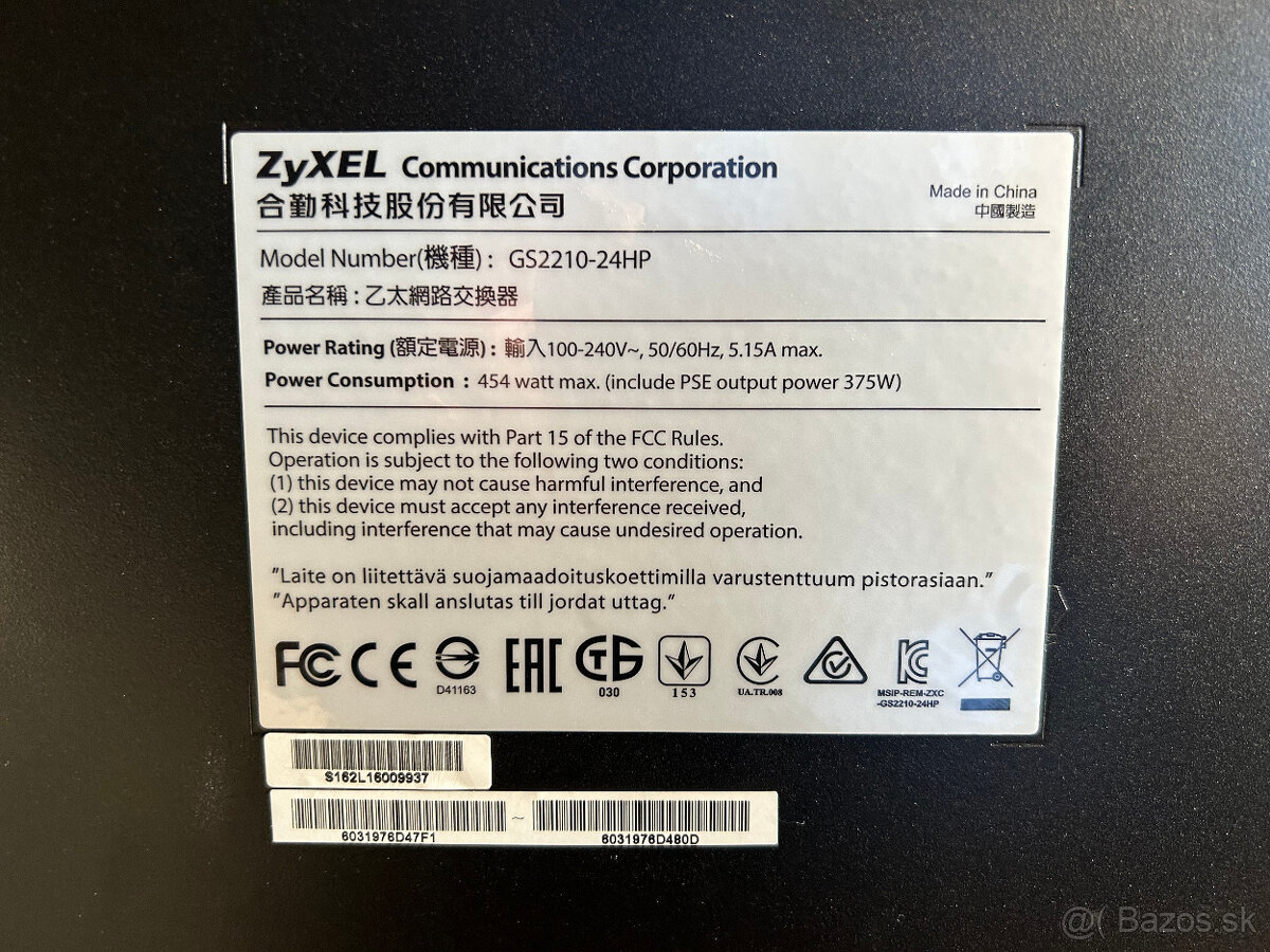 Predám POE Switch Zyxel GS2210-24HP - 4