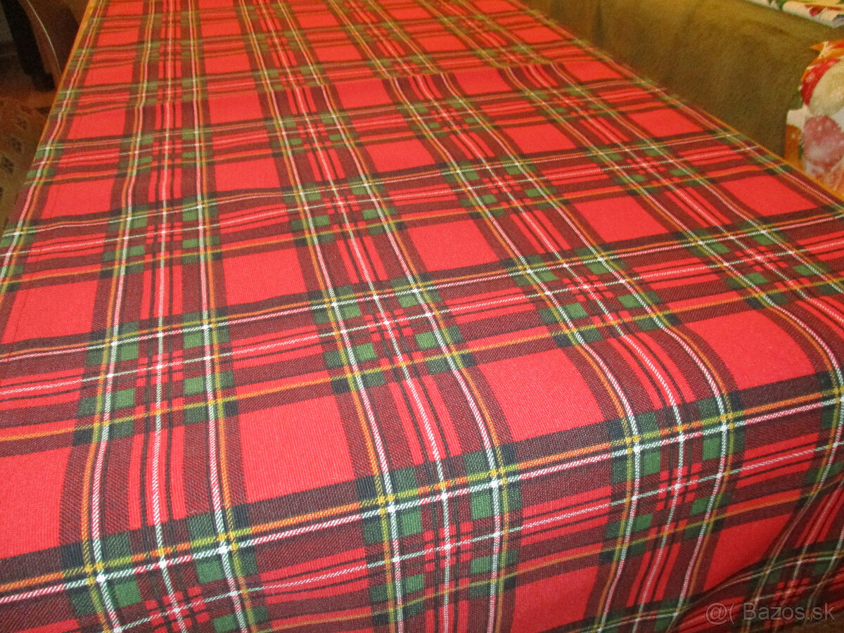 Obliečky a štóla vianočné káro - 4