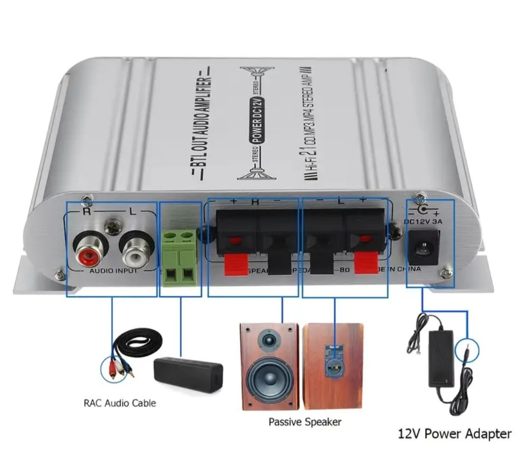 (IHNEĎ) Zosilňovač 2x40W, s adaptérom - 4