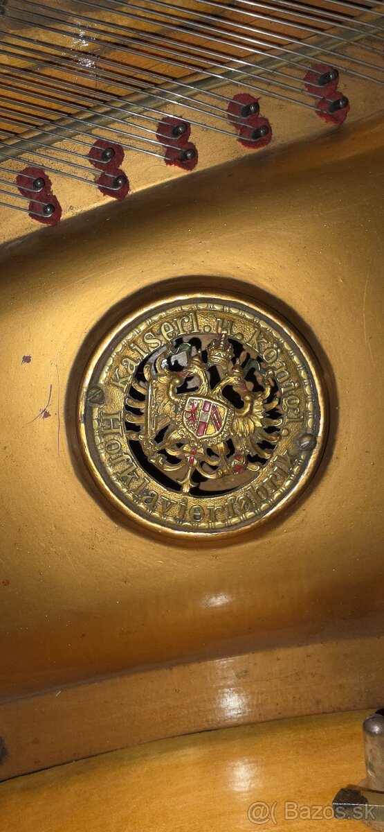 Krídlový klavír E. Schmidt – Wien, plne funkčný - 4