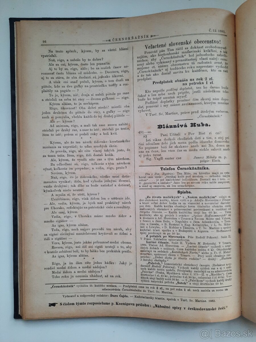 časopis Černokňažník (1883) - roč. 8 - 4