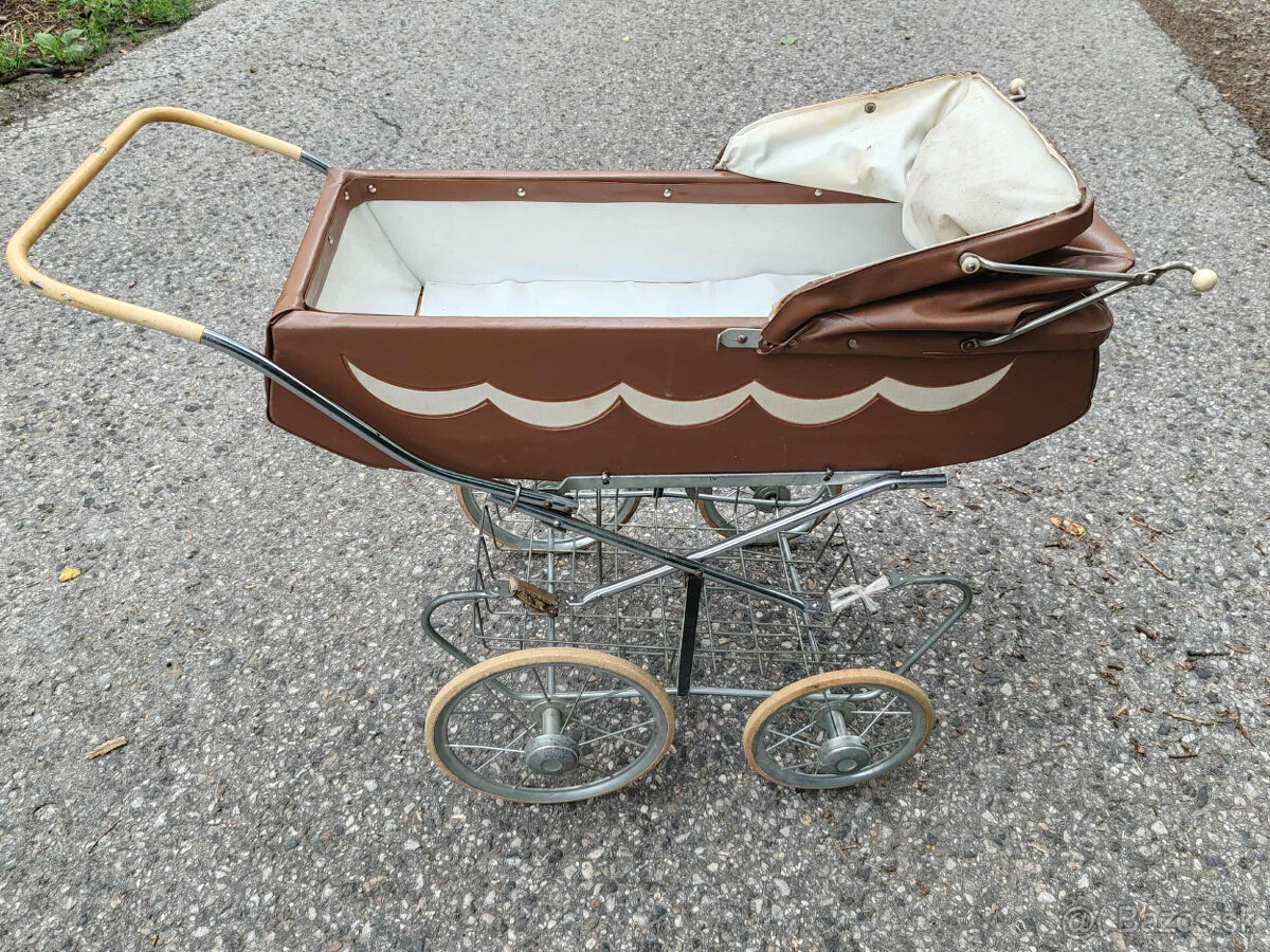 Retro detský kombinovaný kočík pre bábiky - 4