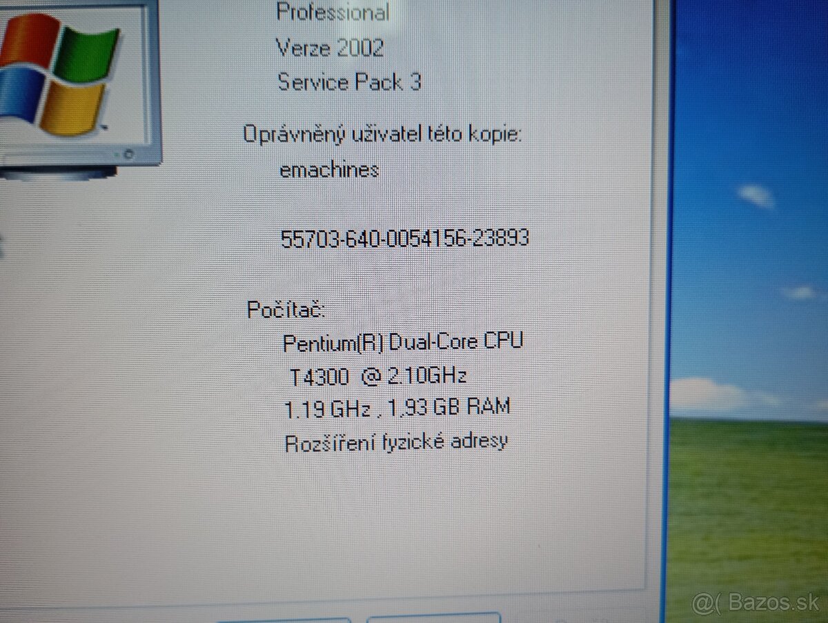 predám notebook ACER EMACHINES E725 , WINDOWS XP - 4