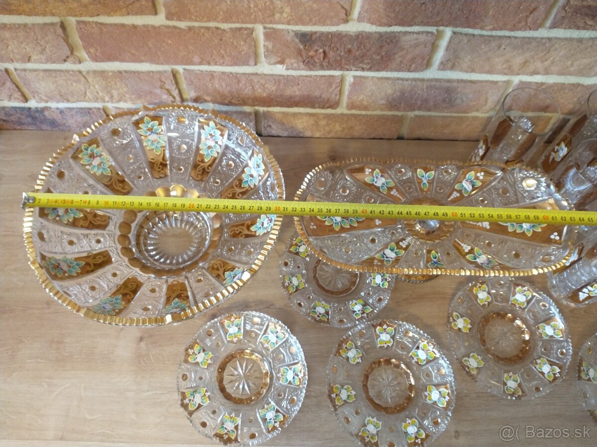 kryštál, žardiniéra, misa, poháre, popolník - 4