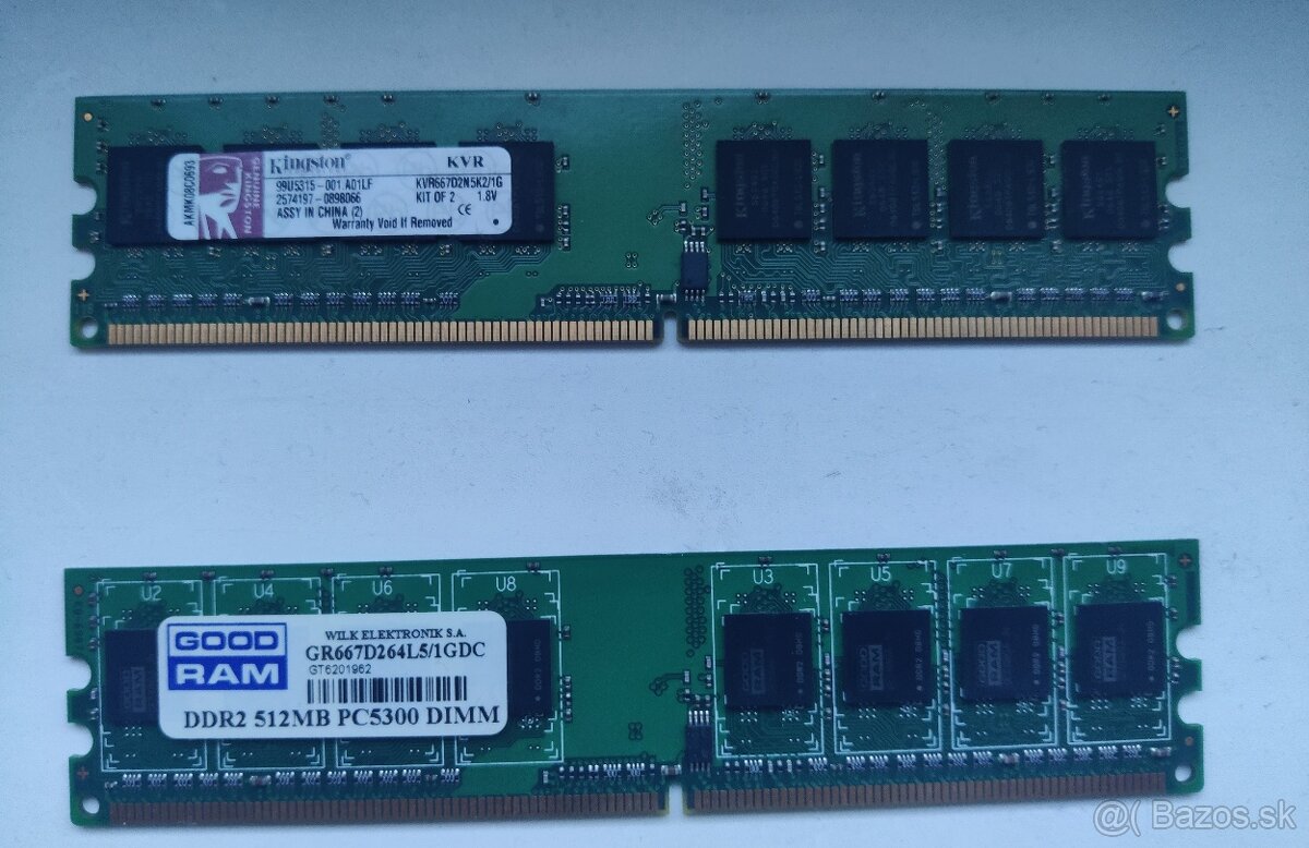 predám retro RAM moduly DDR + DDR2 - 4