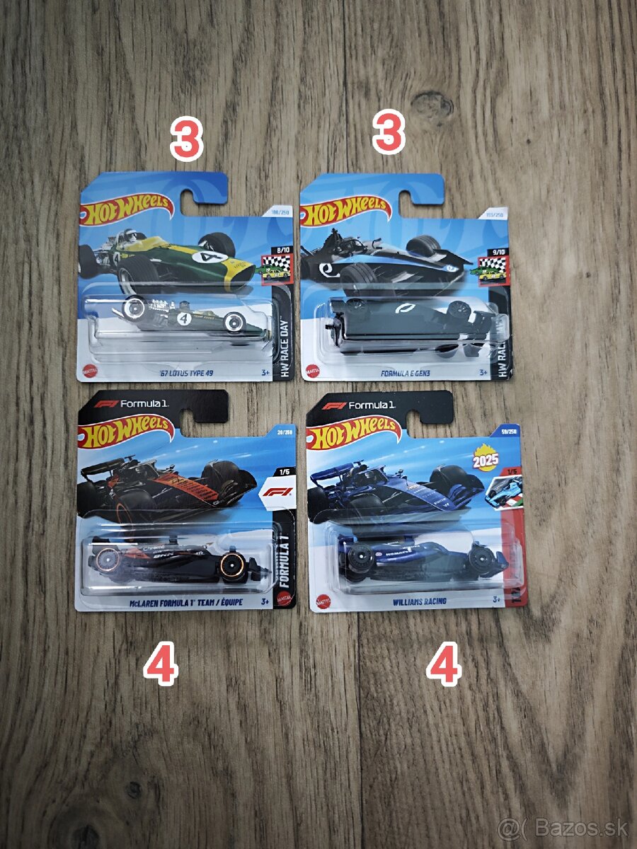 Hotwheels Königsegg, McLaren, formula - 4