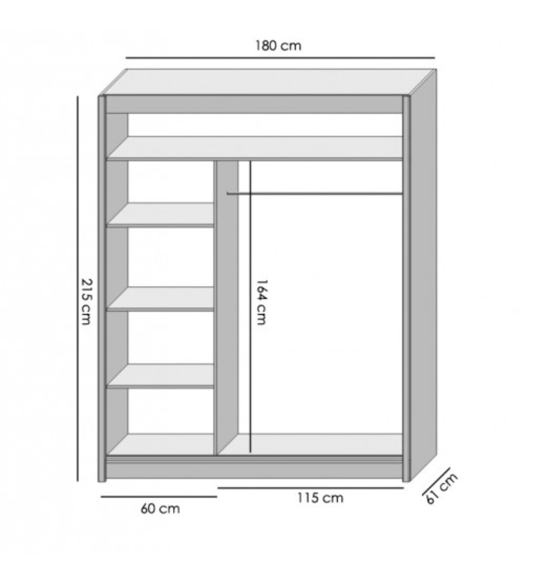 Šatníková skriňa 180cm - 4