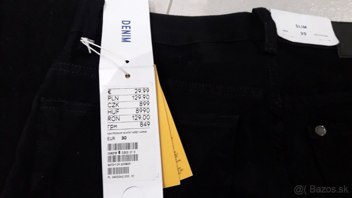 Čierne dámske džínsy slim č.30 - 4