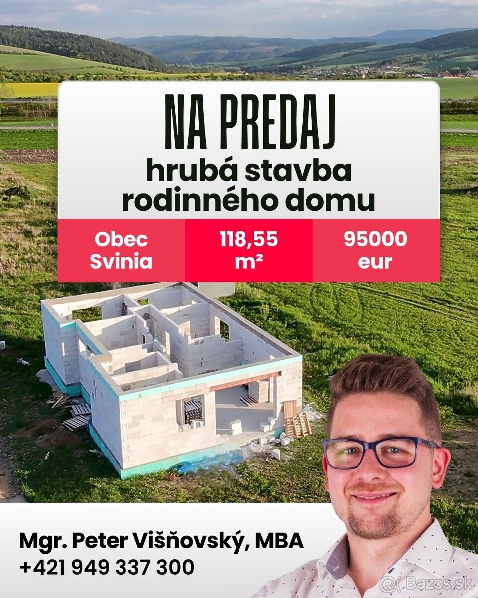 🏗️ ROZOSTAVANÝ RODINNÝ DOM NA PREDAJ – OBEC SVINIA - 4