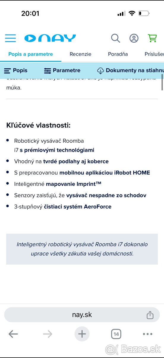 Robotický vysávač urobiť roomba i7 - 4