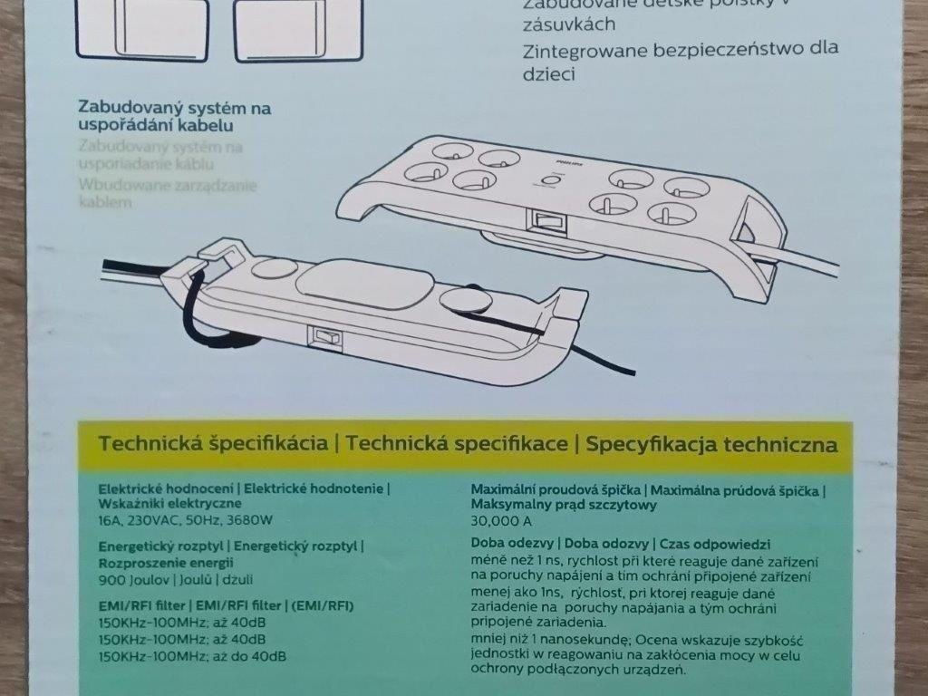 Prepäťová ochrana PHILIPS a SILVERCREST - 8 zásuviek - 4