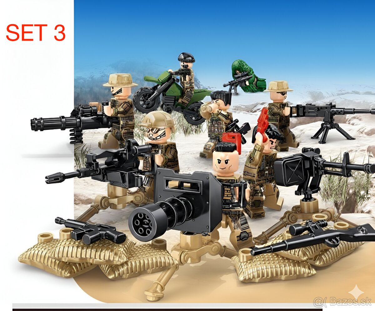 Rôzne sety vojakov 7 + doplnky - typ lego - nové - 4
