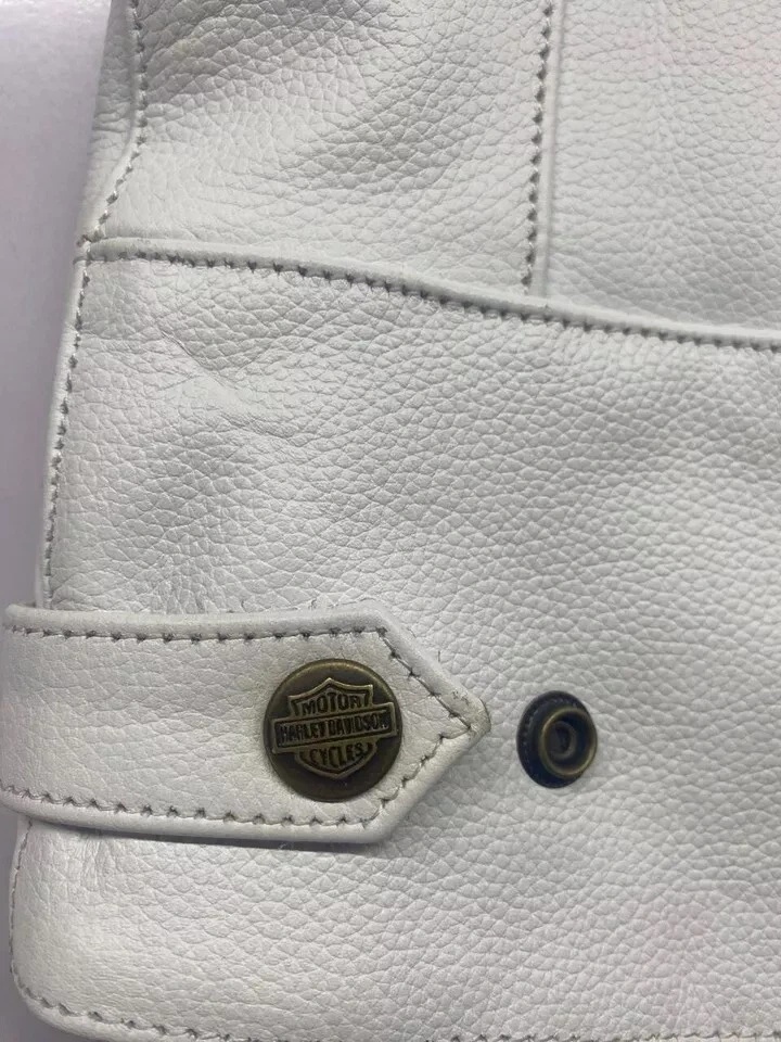Moto Kožená Vesta White Harley Davidson - 4