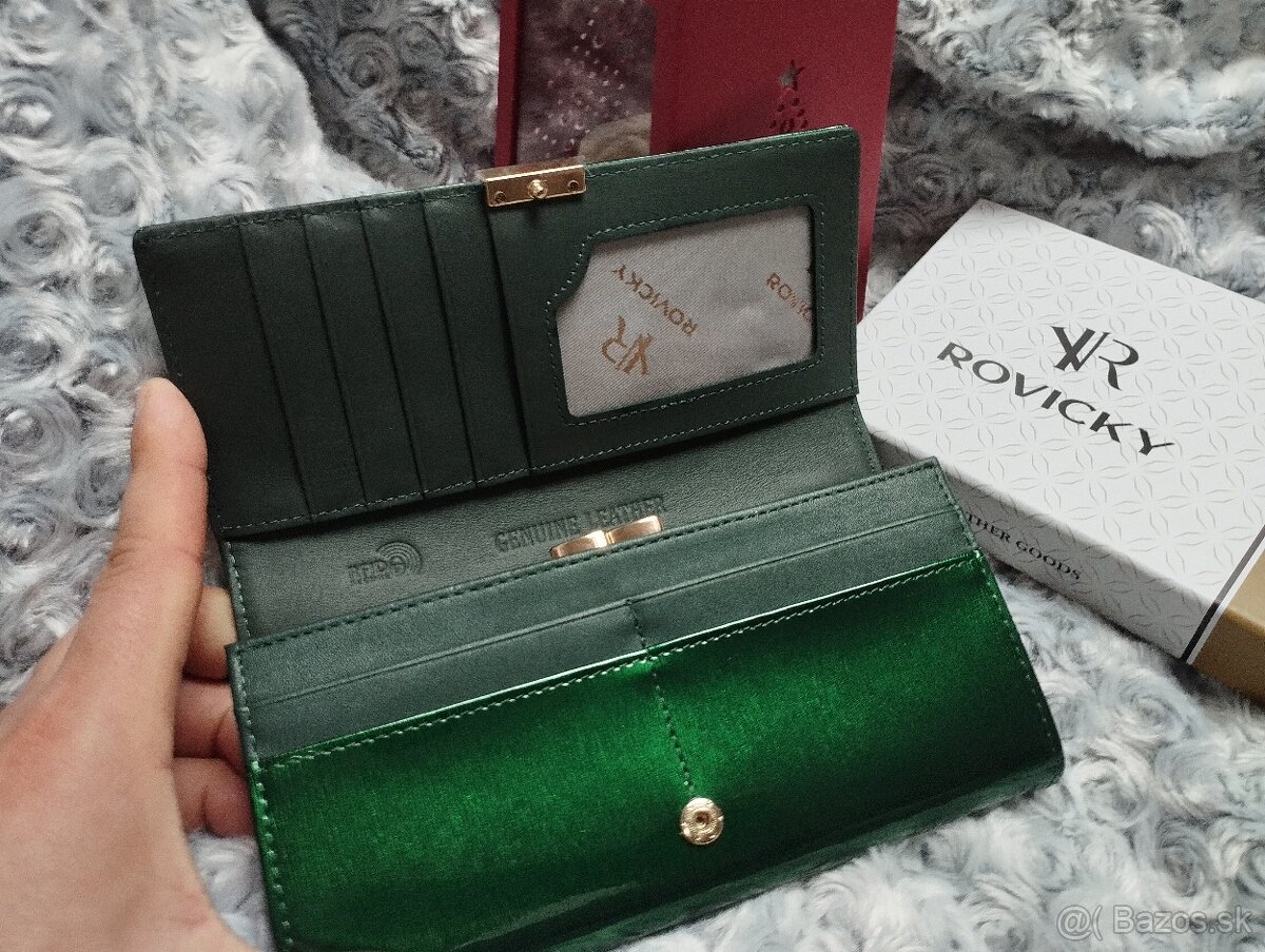 Kožená zelená peňaženka - 4