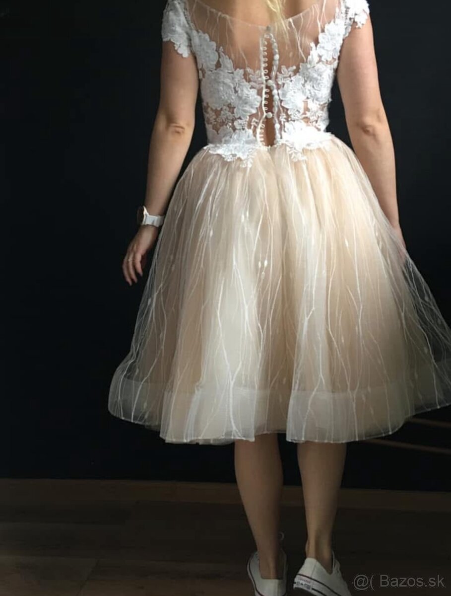 Svadobné / popolnočné šaty 36/38 - 4