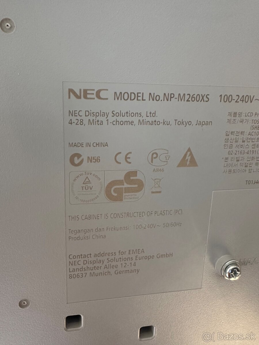 NEC projektor NP-M260XS - 4