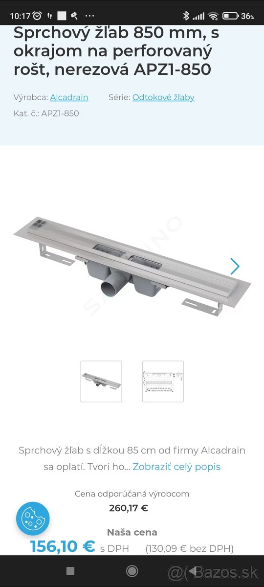 Predám sprchový žľab s roštom - 4