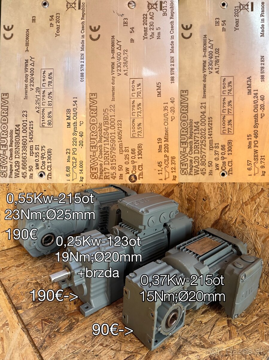 SEW; mlynček 250W; 370W; el.prevodovky - 4