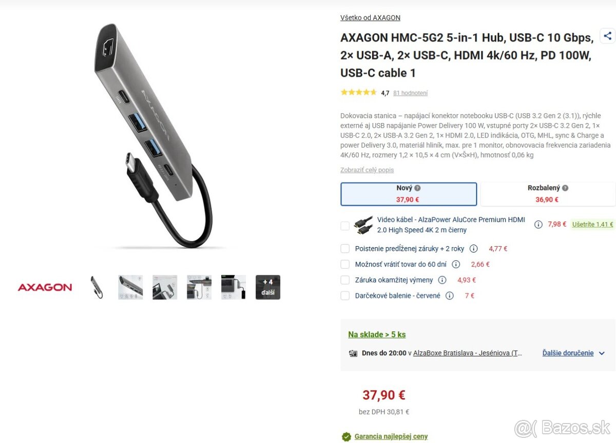 Predam - AXAGON HMC-6M2 COMBO 6-in-1 USB-C - 4