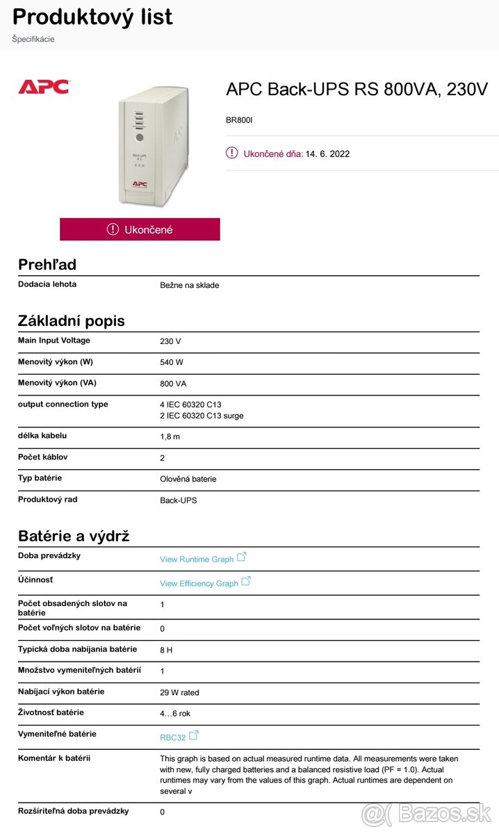 APC backUPS 800 RS - Záložný zdroj - 4