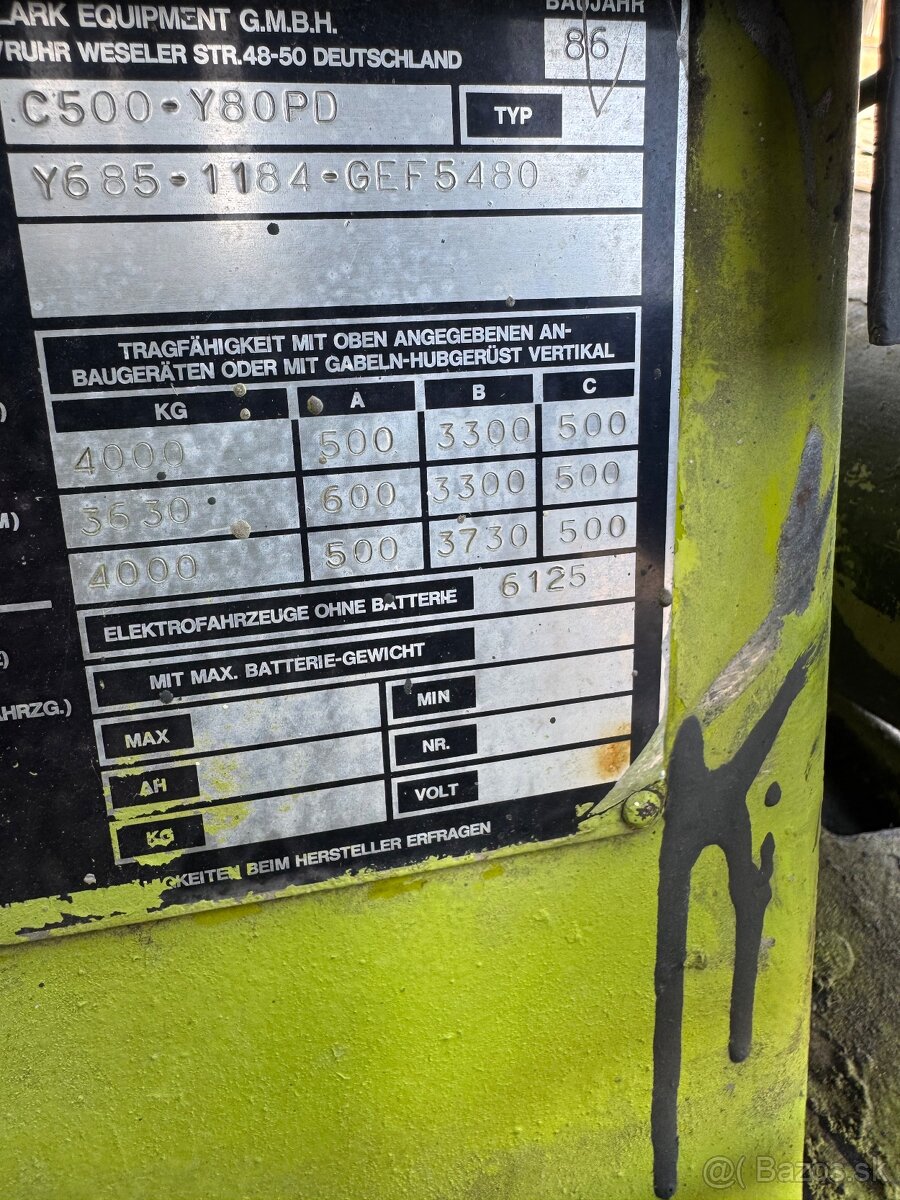 Vysokozdvižný vozík Clark 4000 kg - 4