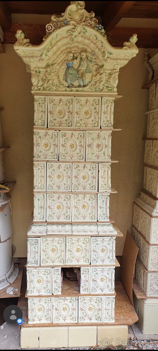 Kachlova pec starozitná, krásná - 4