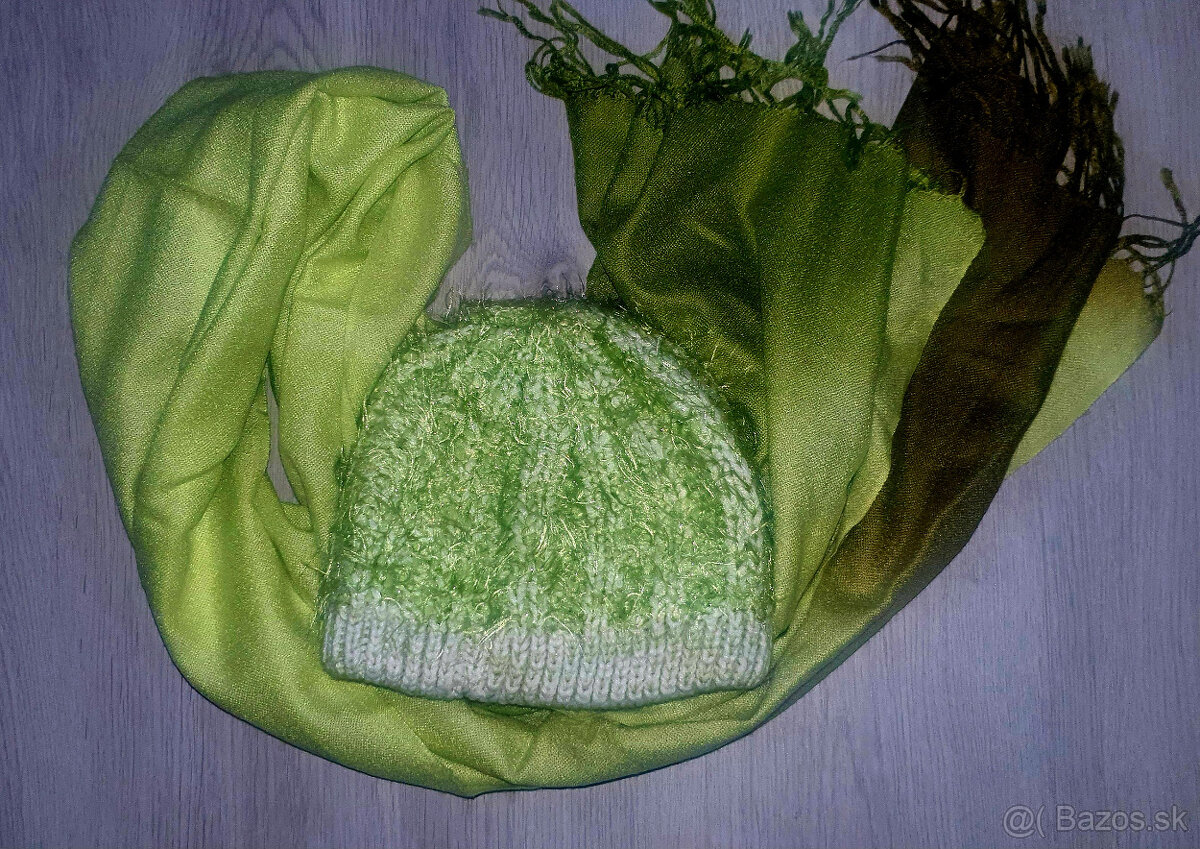 Teplá vlnená čiapka a šál - 4