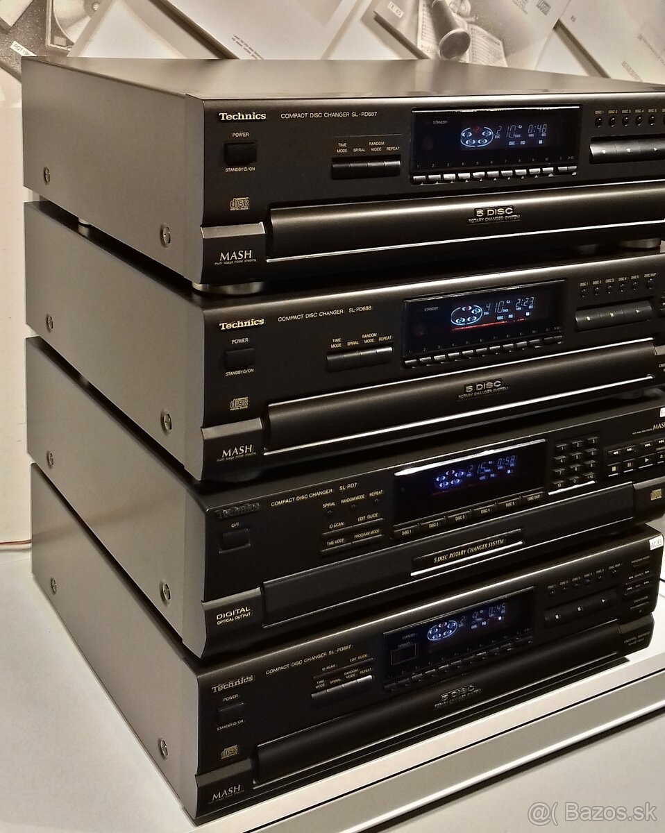 Seria 4x 5-diskovy CD prehravac TECHNICS prevodnik MASH= Cd7 - 4