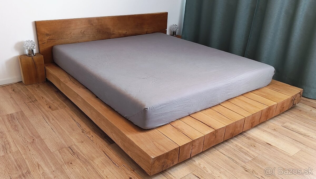 Manželská posteľ, masív dub - 4